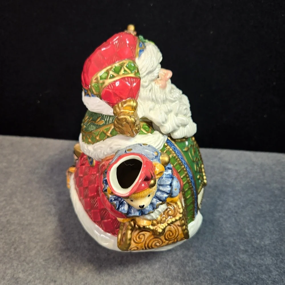 Vintage Fitz and Floyd Classics Santa Teapot Handcrafted‎ Christmas Decor & Box
